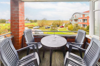 Balkon mit blick auf den Deich